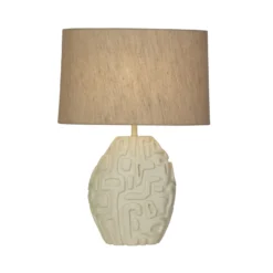 Adelaide pöytävalaisin, kermanvärinen, korkeus 59,5 cm, tekstiili/hartsi