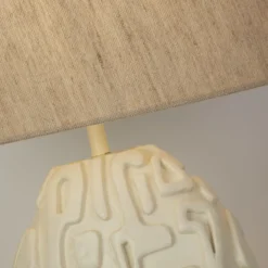 Adelaide pöytävalaisin, kermanvärinen, korkeus 59,5 cm, tekstiili/hartsi