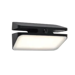 AERO-LED-ulkoseinälamppu, musta, 21 cm, liiketunnistin, IP54