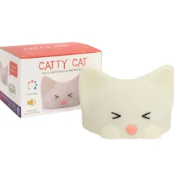 Akku-LED-yövalo Catty Cat, 7 väriä + äänet