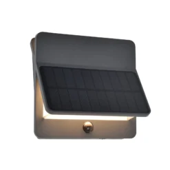 ALETA-LED-ulkoseinälamppu, tummanharmaa, 18 cm, liiketunnistin, IP54