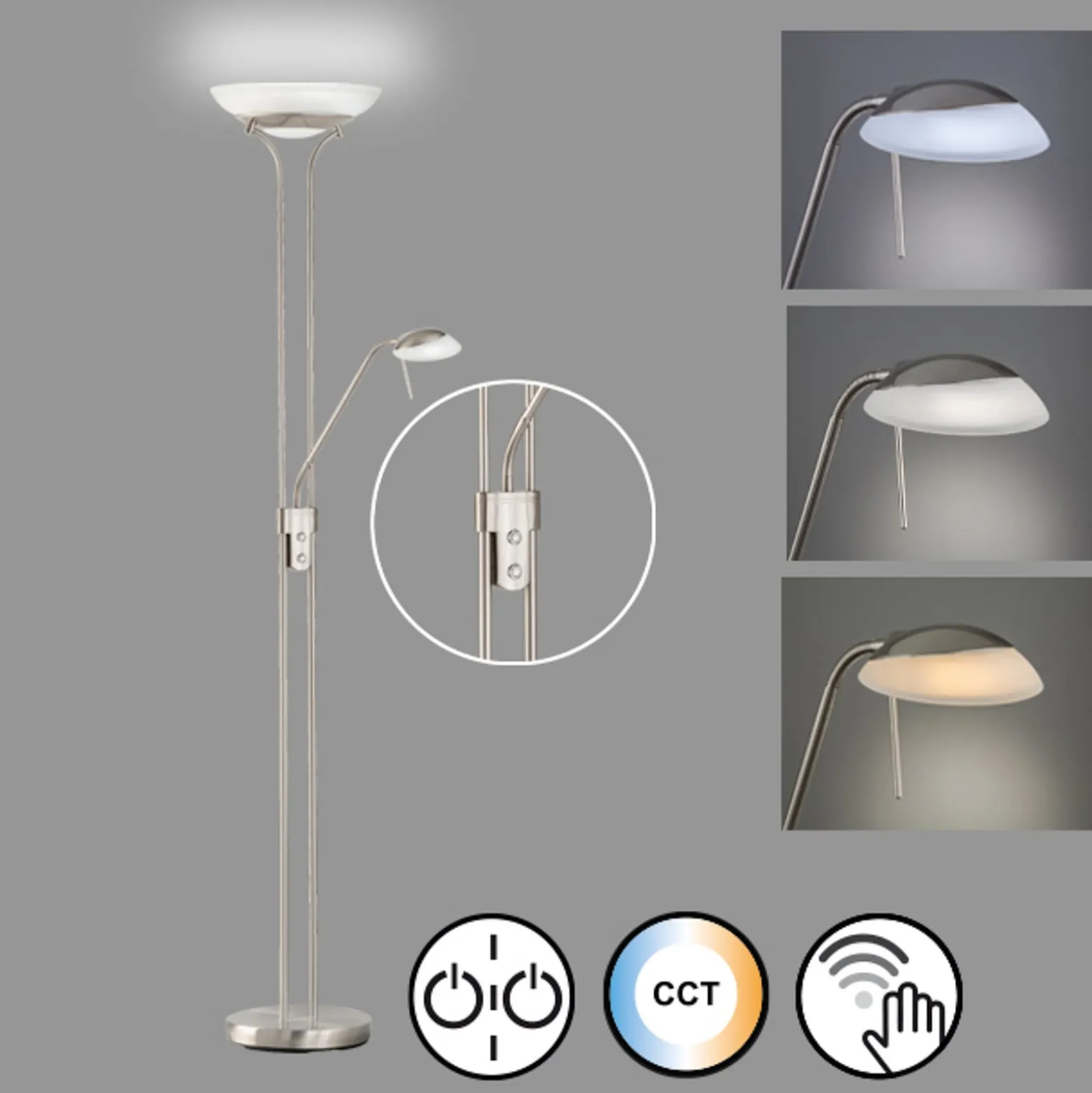 Allas LED-lattiavalaisin, jossa on lukuvarsi, CCT-toiminto