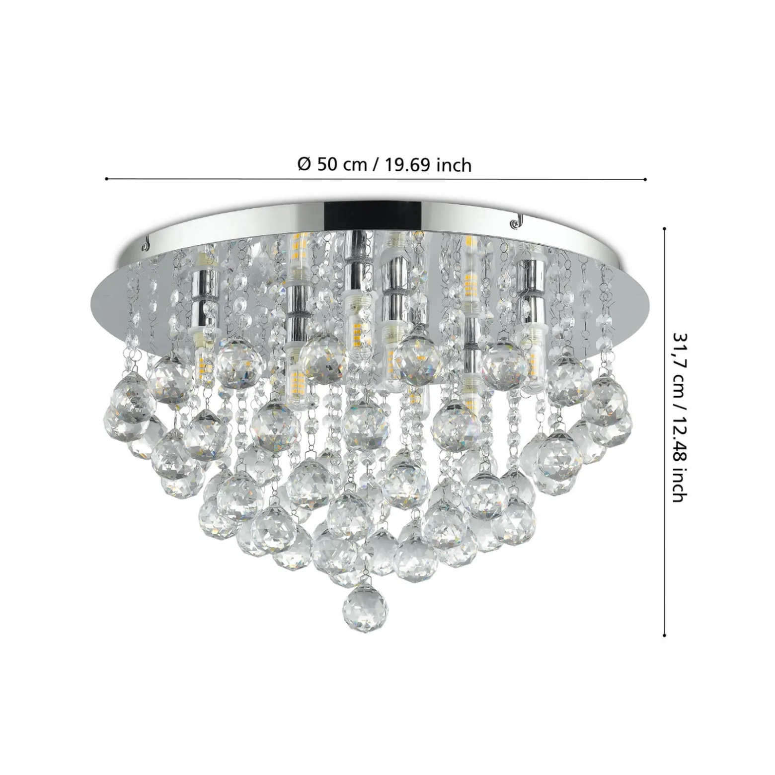 Almonte LED-kattovalaisin riipuksella, 50cm