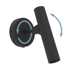 Almudaina-LED-seinävalaisin, musta, leveys 11 cm, teräs