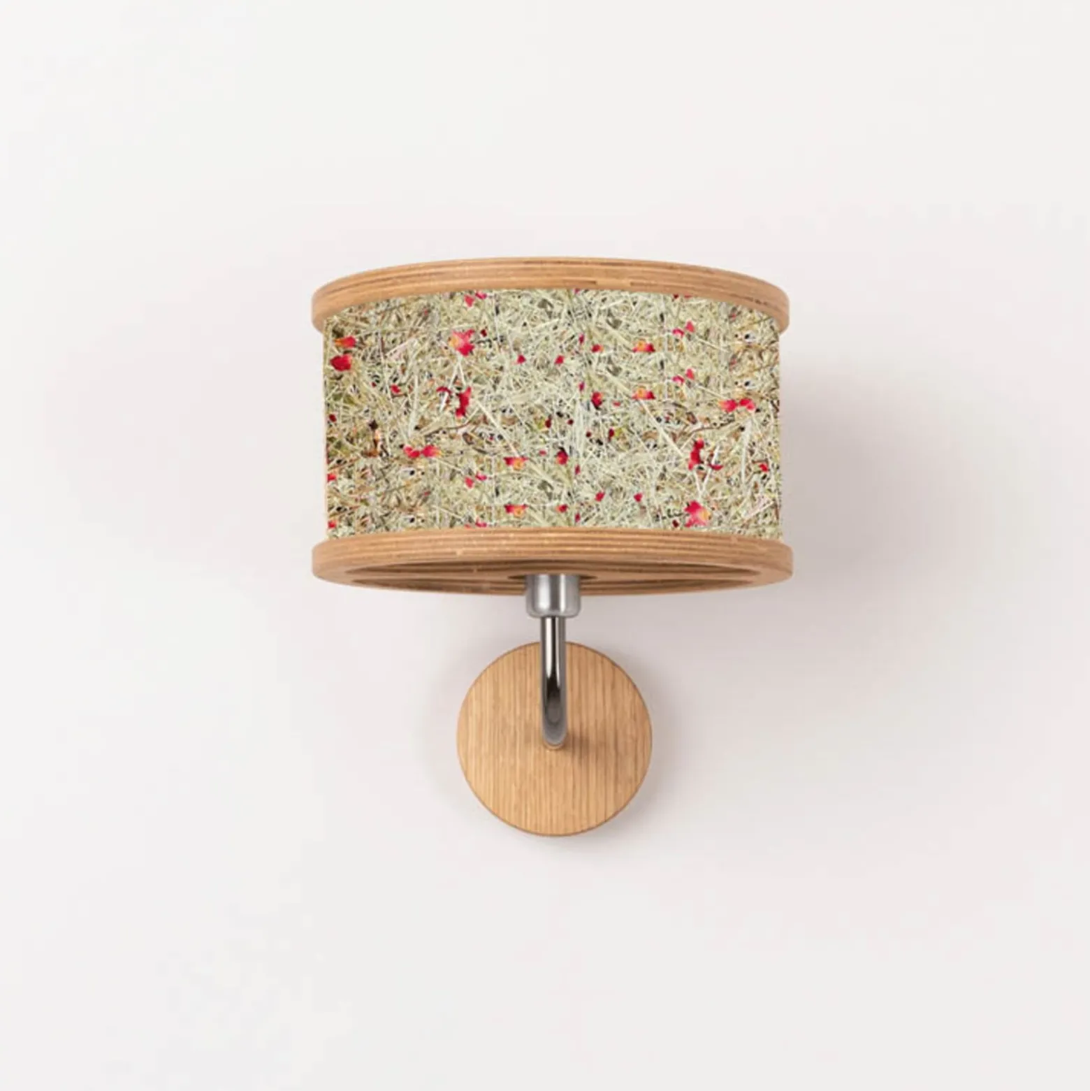 ALMUT 2610 -seinälamppu Ø25cm heinä/punainen ruusu