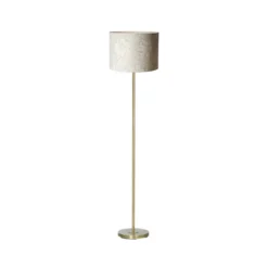 Amy-lattiavalaisin, beige/kulta, korkeus 150 cm, tekstiili, E27