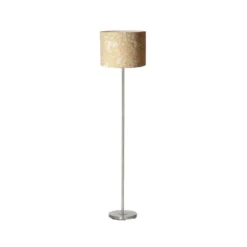Amy-lattiavalaisin, keltainen/harmaa, korkeus 150 cm, tekstiili, E27