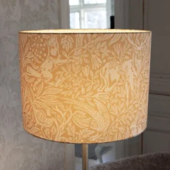 Amy-lattiavalaisin, keltainen/harmaa, korkeus 150 cm, tekstiili, E27