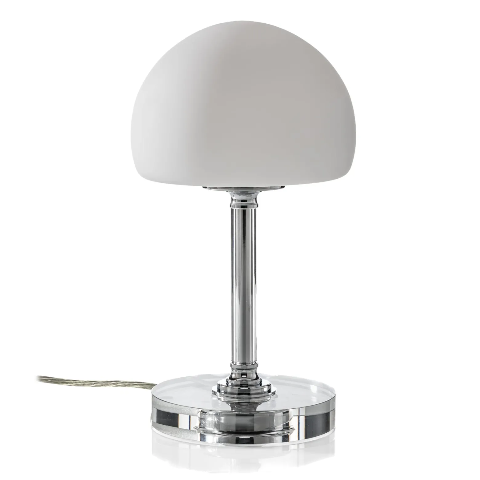 Ancilla-LED-pöytälamppu, kromattu, 30 cm, portaattomasti säädettävä himmennin,