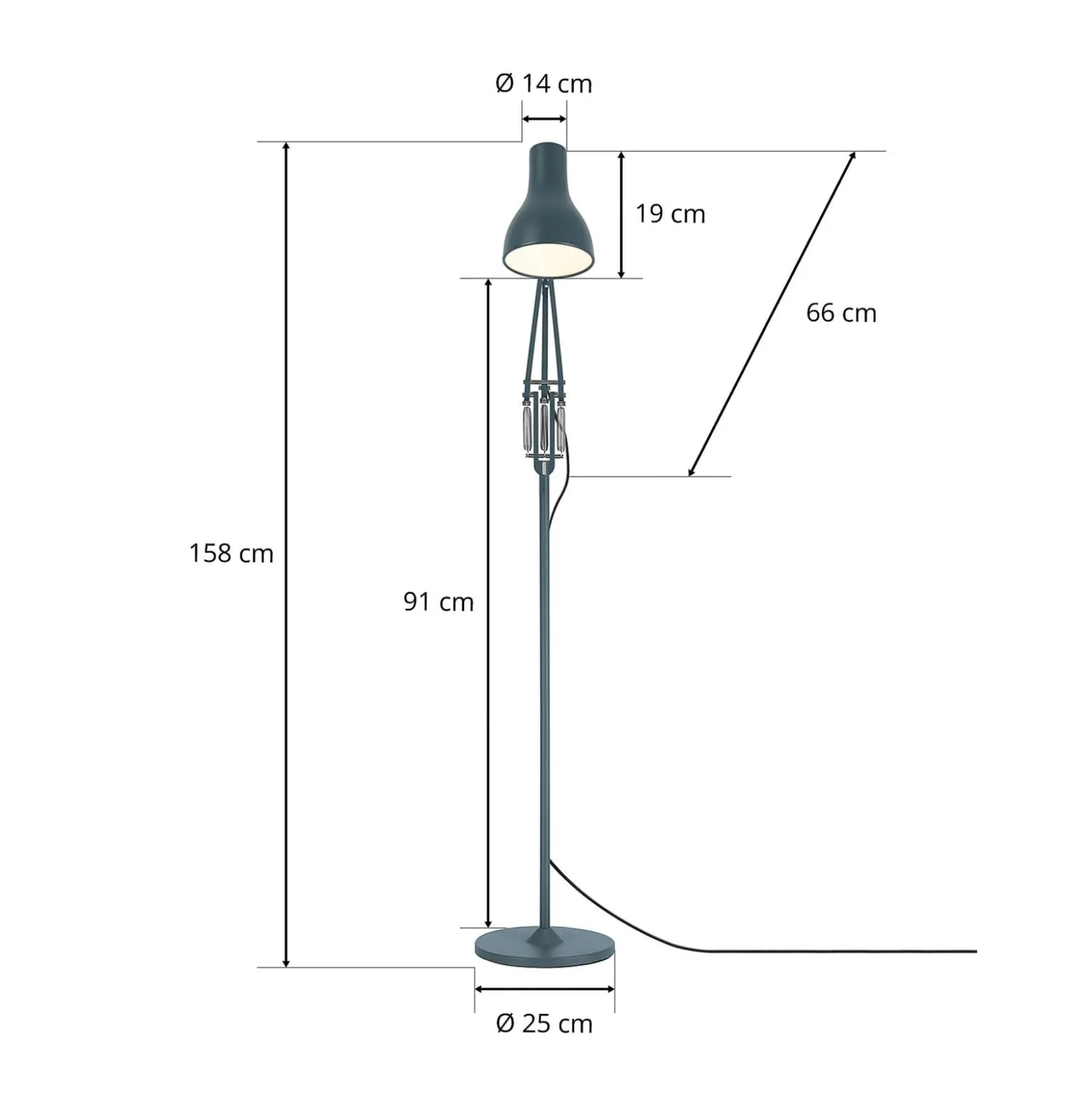 Anglepoise Type 75 lattiavalaisin liuskekivi