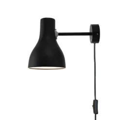 Anglepoise Type 75 seinävalaisin, pistokkeella, musta