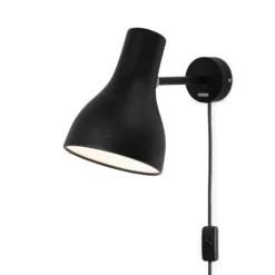 Anglepoise Type 75 seinävalaisin, pistokkeella, musta