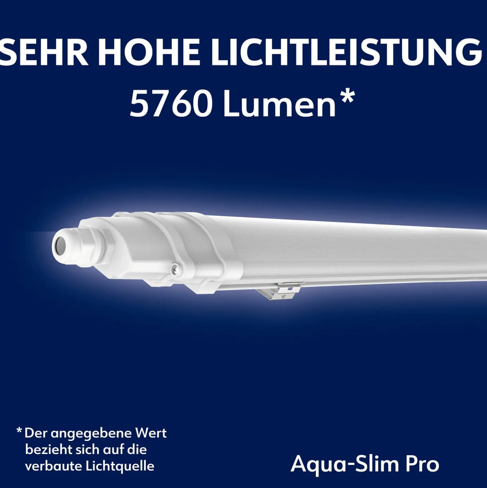 Aquaslim LED-diffuusorivalaisin, pituus 127 cm, IP65, muovi