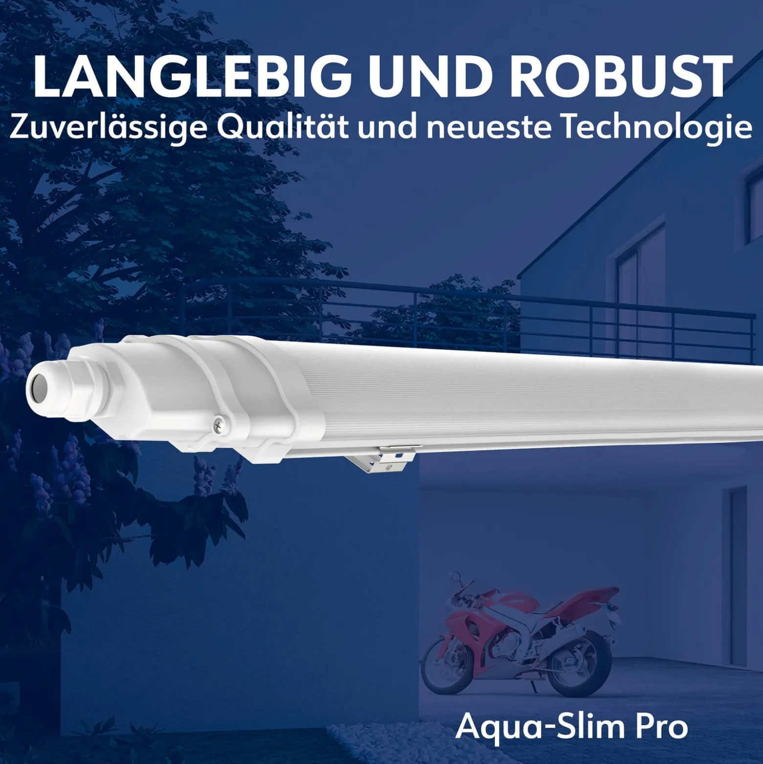 Aquaslim LED-diffuusorivalaisin, pituus 127 cm, IP65, muovi