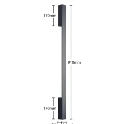 Arcchio Ivano -LED-seinävalaisin 91 cm, musta