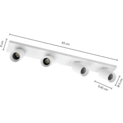 Arcchio Kohdevalaisin Brinja, valkoinen, kulmikas, Ø 7 cm, 4-lamppuinen, GU10