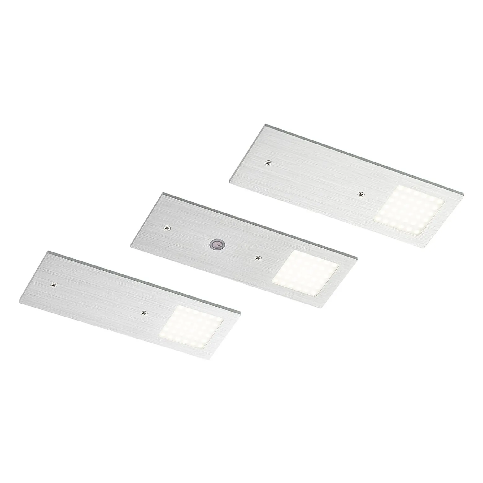 Arcchio LED-kaapinalusvalaisin Nortra, 3 kpl, harmaa, alumiininvärinen