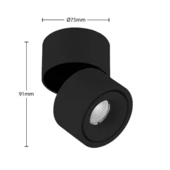 Arcchio LED-kattokohdevalo Rotari, 2150 lm, 1-lamppuinen, musta