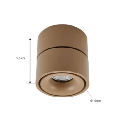 Arcchio LED-kattokohdevalo Rotari, ruskea, 1-lamppuinen, 8,9W