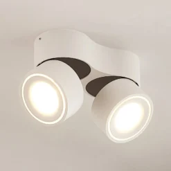 Arcchio LED-kattokohdevalo Rotari, valkoinen, 2-lamppuinen, 2270 lm