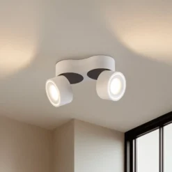Arcchio LED-kattokohdevalo Rotari, valkoinen, 2-lamppuinen, 2270 lm