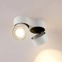 Arcchio LED-kattokohdevalo Rotari, valkoinen, 2-lamppuinen, 2270 lm