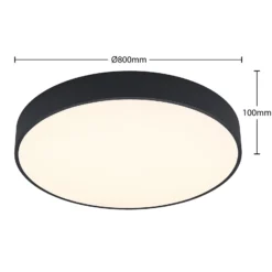 Arcchio LED-kattovalaisin Noabelle, Ø 80 cm, musta, metallia