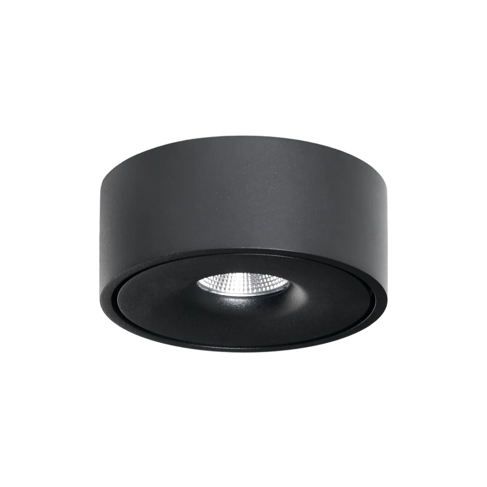 Arcchio LED-kattovalaisin Rotari, musta, metalli, Ø 12 cm