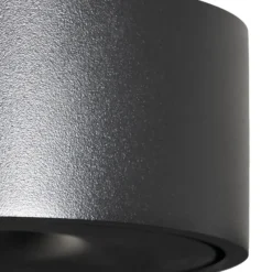 Arcchio LED-kattovalaisin Rotari, musta, metalli, Ø 12 cm