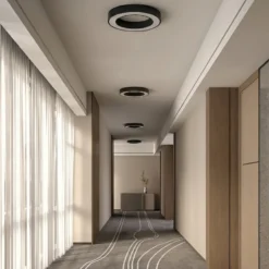 Arcchio LED-kattovalaisin Sharelyn, halkaisija 60 cm, musta, himmennettävä