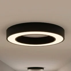 Arcchio LED-kattovalaisin Sharelyn, halkaisija 60 cm, musta, himmennettävä