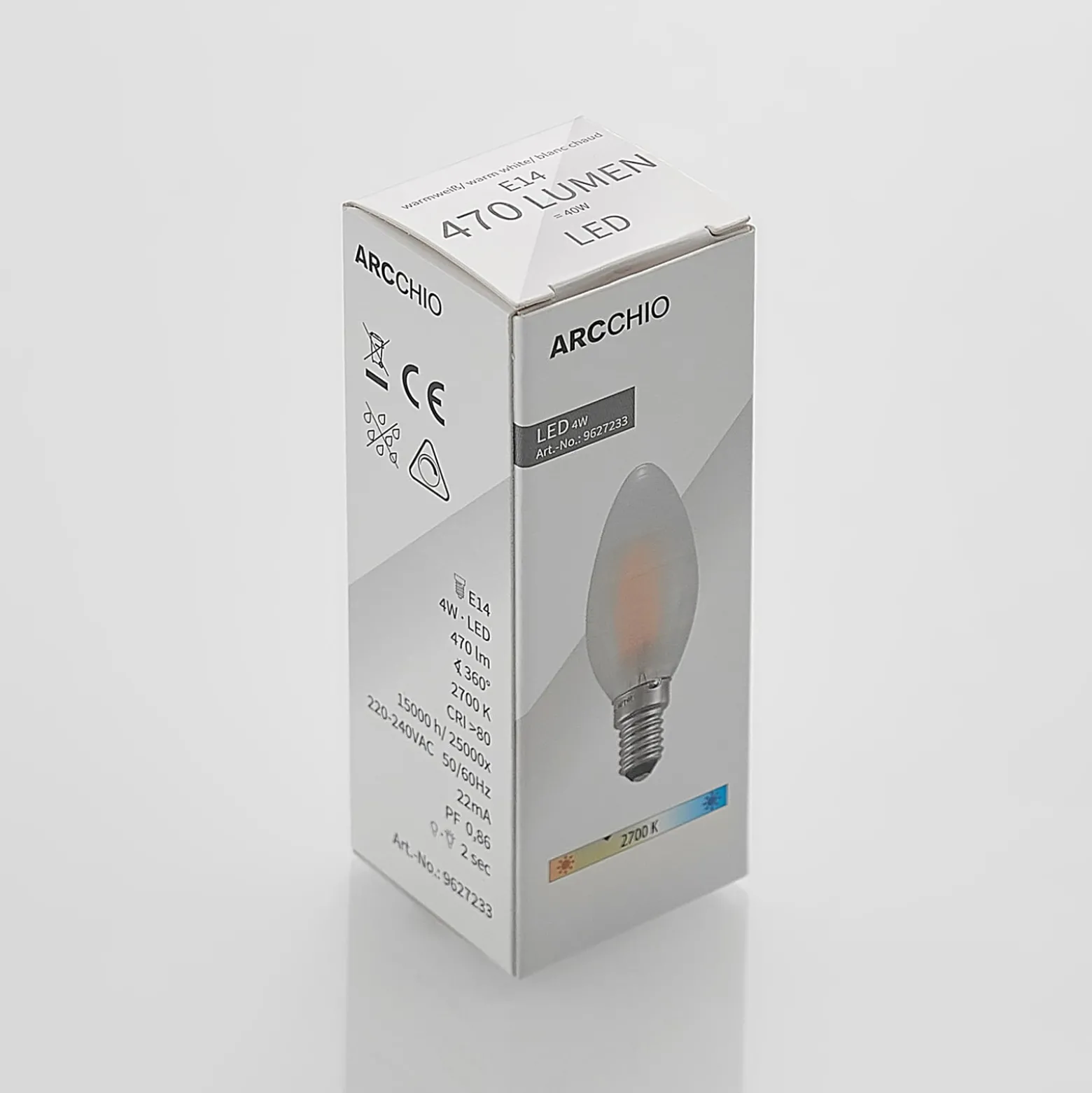 Arcchio LED-kynttilälamppu E14, 4 W, 2700 K, himmennettävä, 5 kpl:n setti