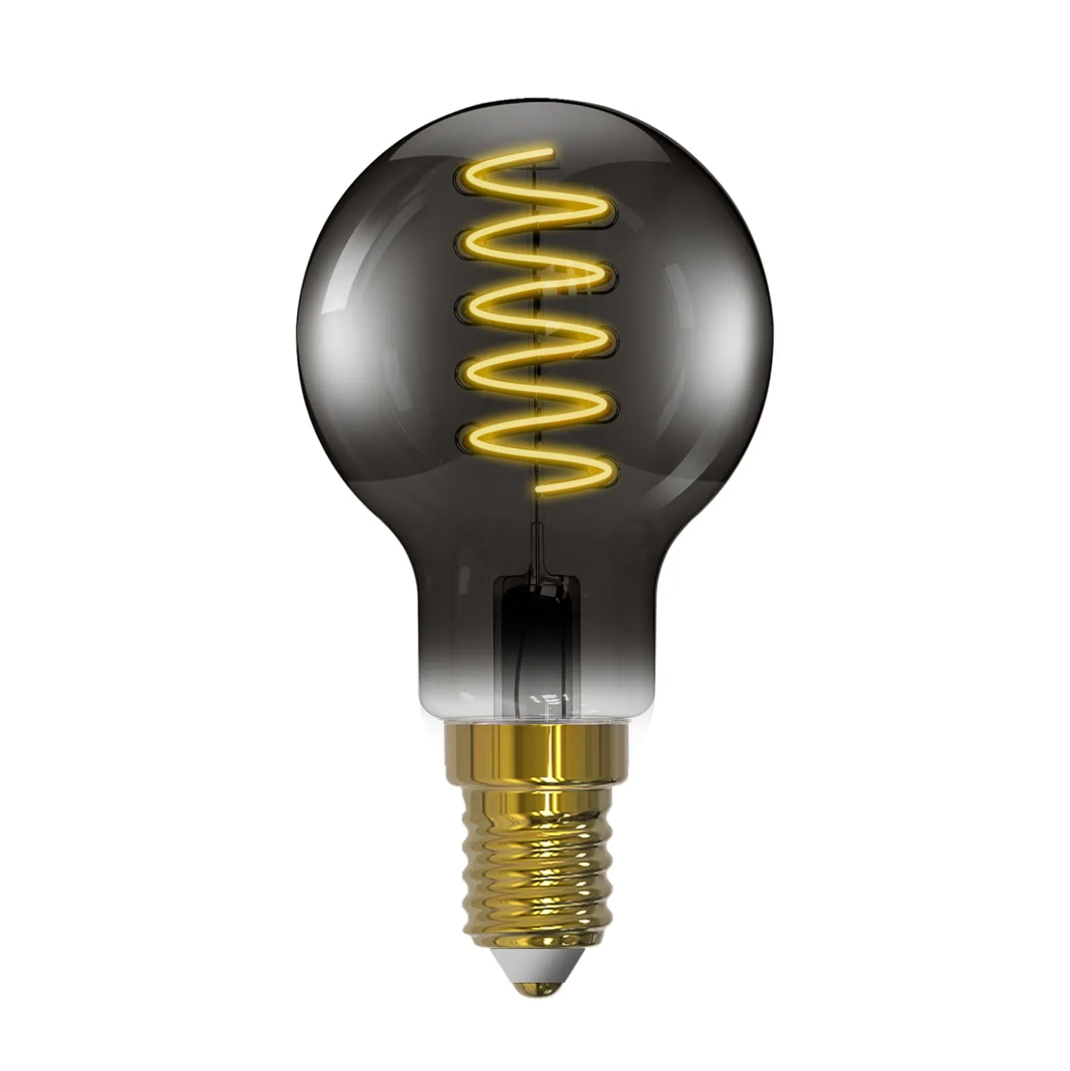 Arcchio LED-lamppu, hehkulanka, E14, 4,9 W, savuharmaa