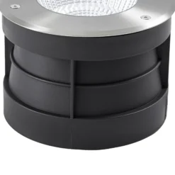 Arcchio LED-lattia-upotusspotti Thentos, Ø 18 cm, 60°, nikkeli, IP67