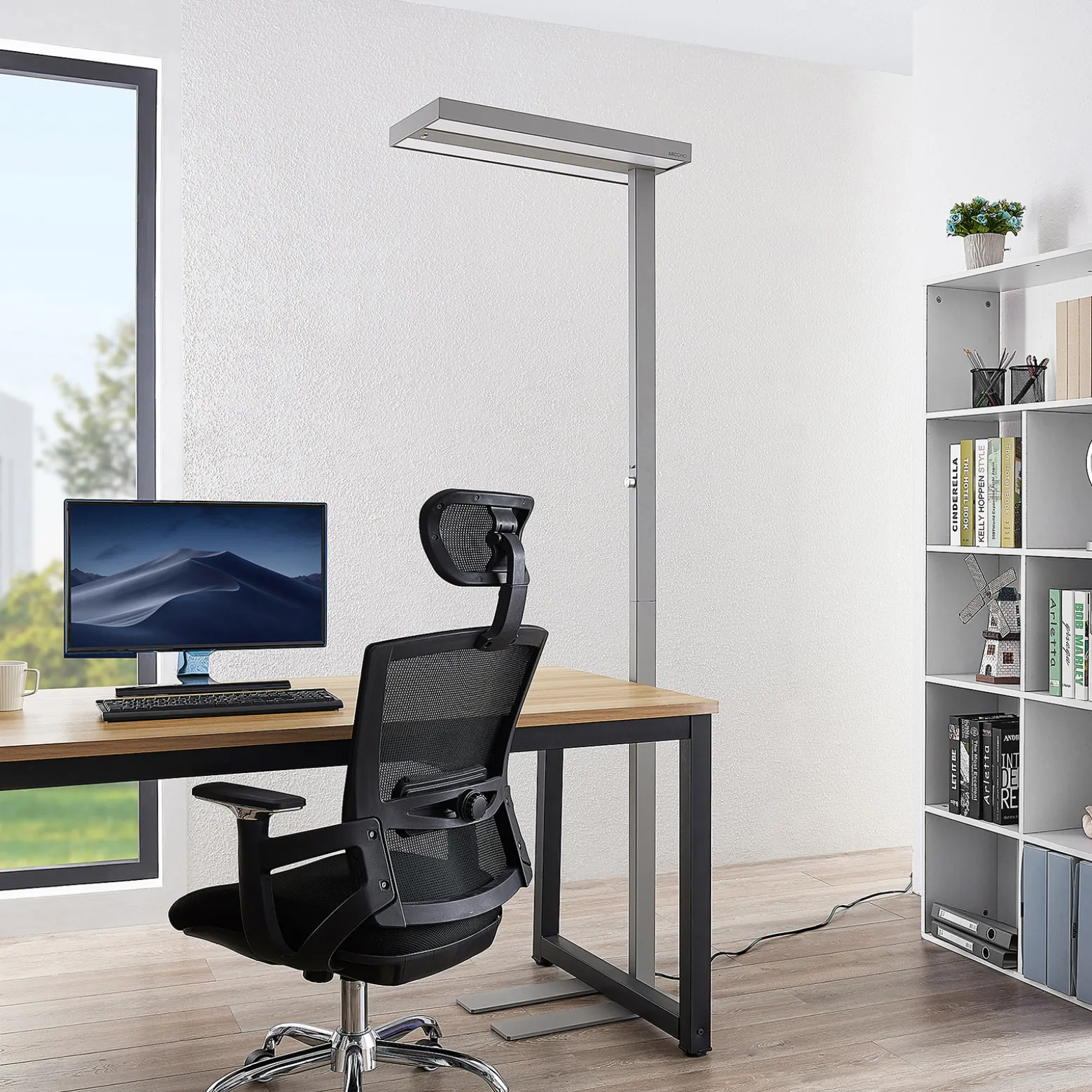 Arcchio LED-lattiavalaisin Logan Pro, hopea, anturi, himmennettävä