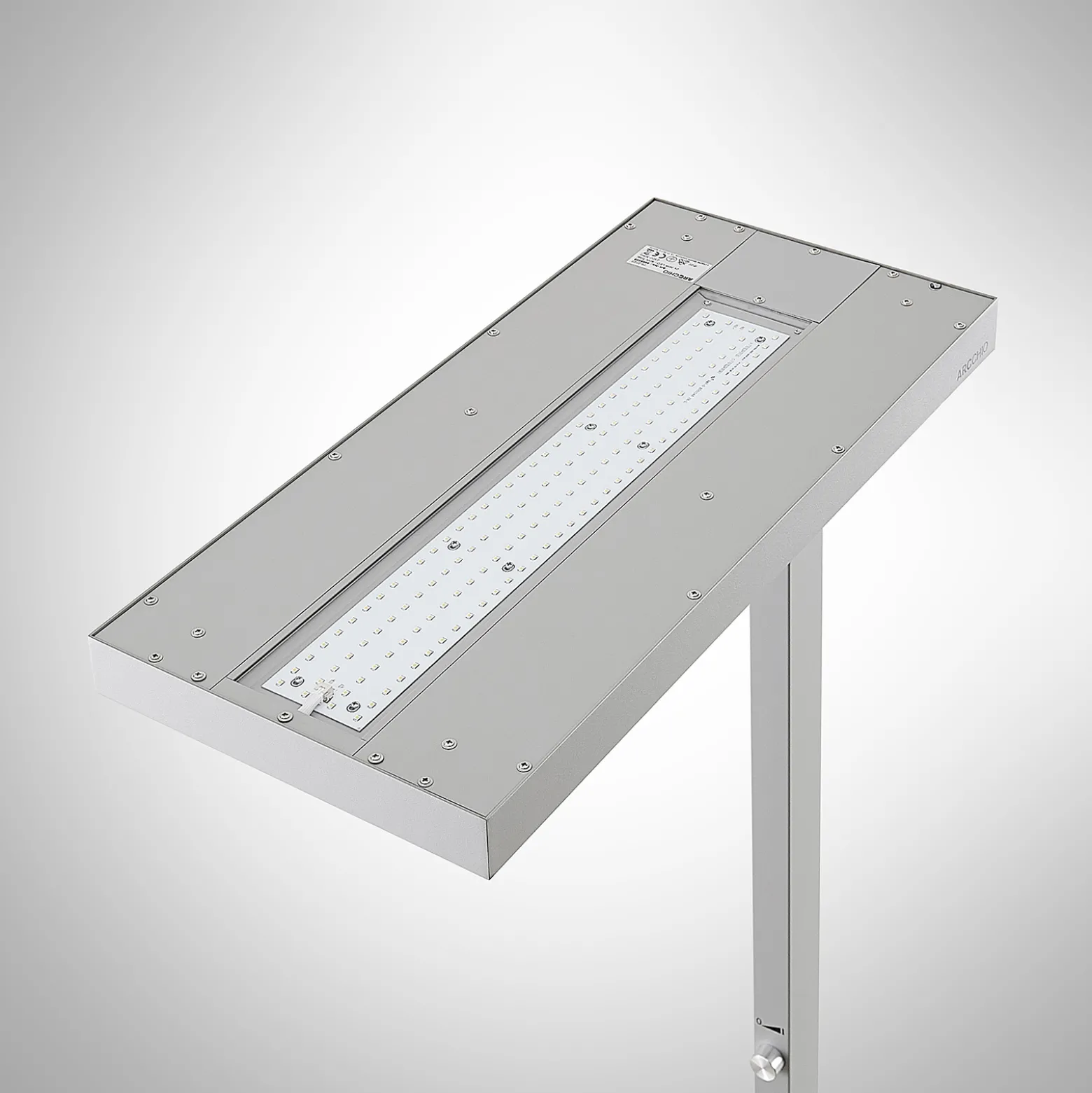 Arcchio LED-lattiavalaisin Logan Pro, hopea, anturi, himmennettävä