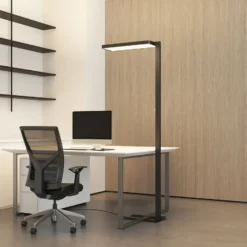 Arcchio LED-lattiavalaisin Timon, 54W, musta, korkeus 195 cm