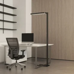 Arcchio LED-lattiavalaisin Timon, 54W, musta, korkeus 195 cm