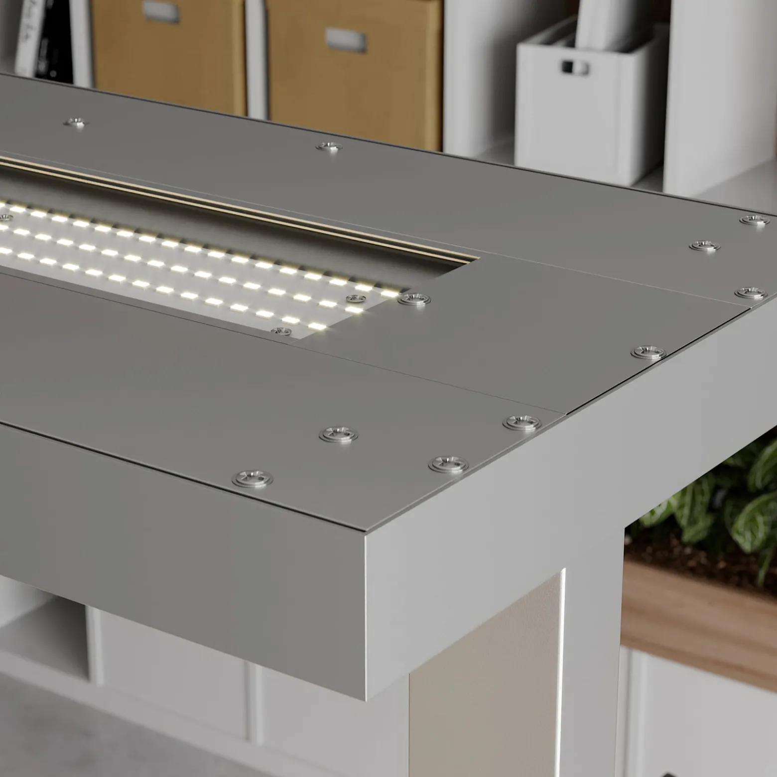 Arcchio LED-lattiavalo Logan Basic, 2 kpl, hopea, 6000 lm