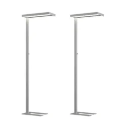 Arcchio LED-lattiavalo Logan Basic, 2 kpl, hopea, 6000 lm