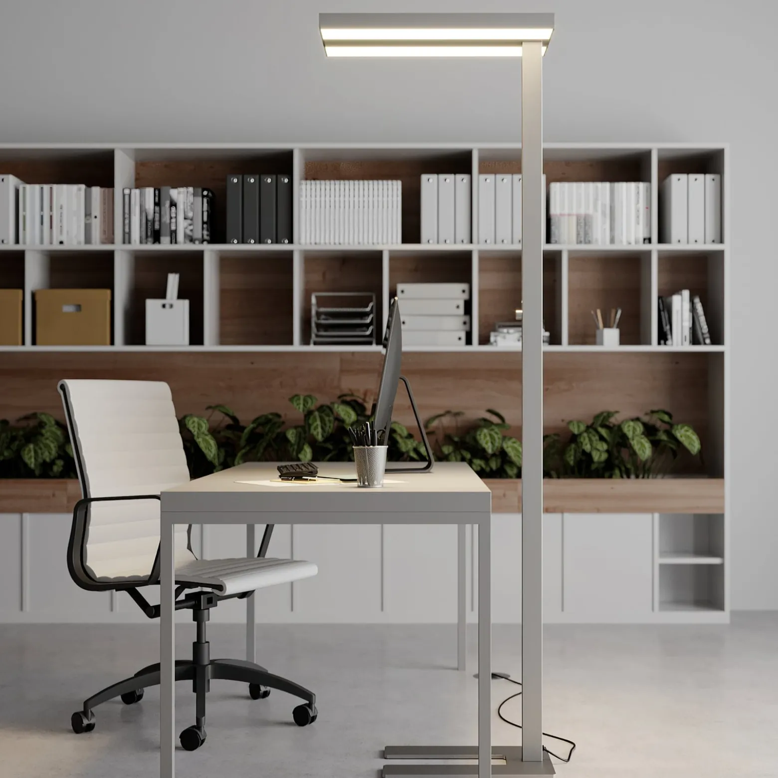 Arcchio LED-lattiavalo Logan Basic, 2 kpl, hopea, 6000 lm