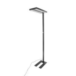 Arcchio LED-lattiavalo Logan Basic, musta, 7500 lm, himmennettävä