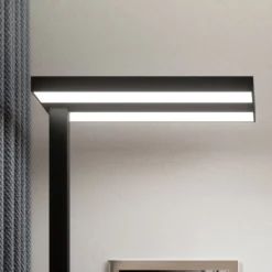 Arcchio LED-lattiavalo Logan Basic, musta, 7500 lm, himmennettävä