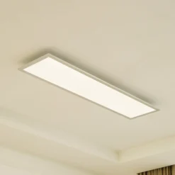Arcchio LED-paneeli Lyndra, 120 cm, hopea, alumiini, himmennettävä, CCT