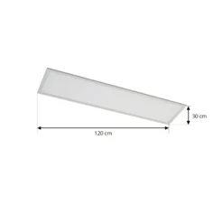 Arcchio LED-paneeli Lyndra, 120 cm, hopea, alumiini, himmennettävä, CCT