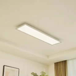 Arcchio LED-paneeli Lyndra, 120 cm, hopea, alumiini, himmennettävä, CCT
