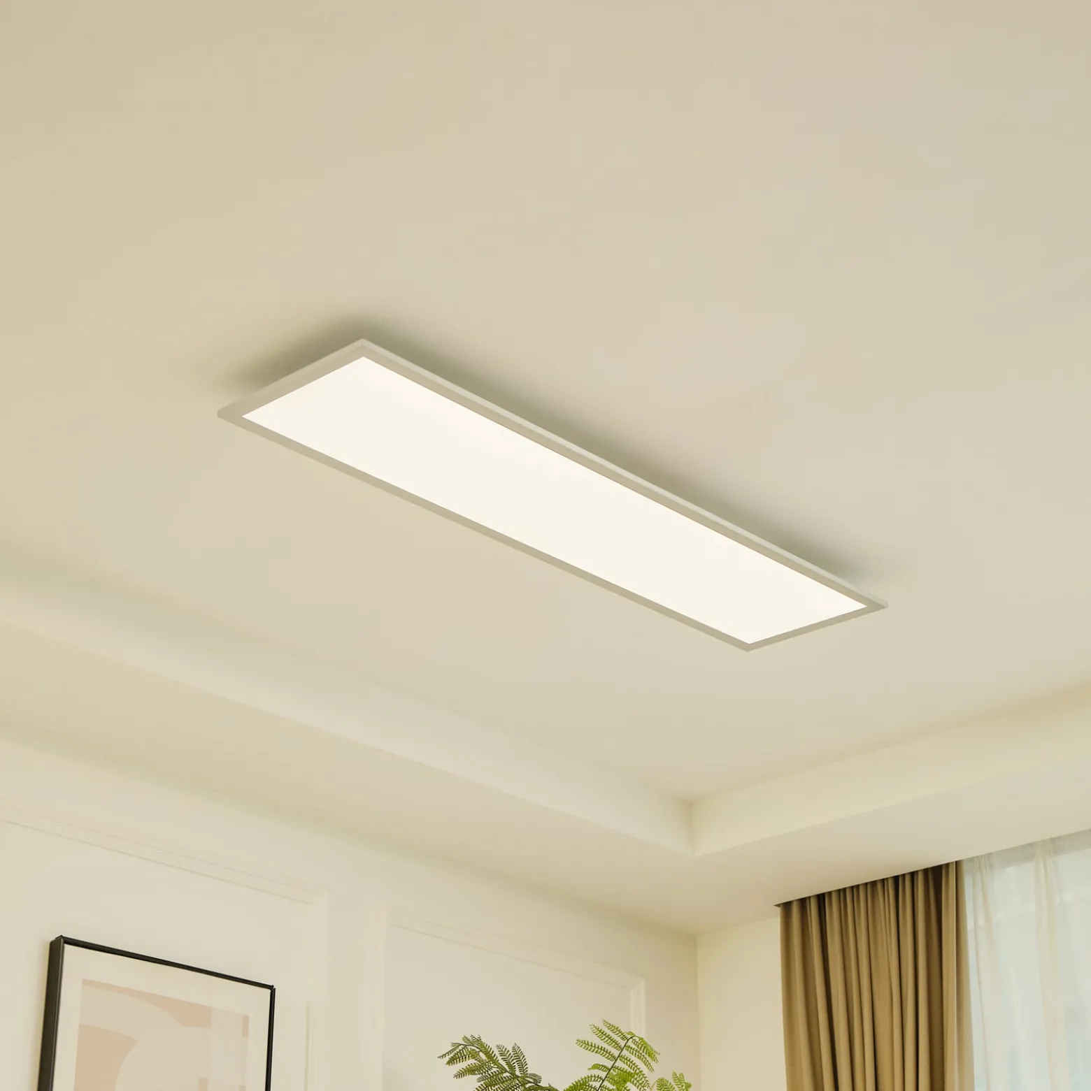 Arcchio LED-paneeli Lyndra, 120 cm, hopea, alumiini, himmennettävä, CCT