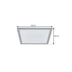 Arcchio LED-paneeli Lyndra, 40 cm, hopea, alumiini, himmennettävä, CCT