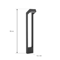 Arcchio LED-pylväsvalaisin Kovato, korkeus 95 cm, tummanharmaa, IP65