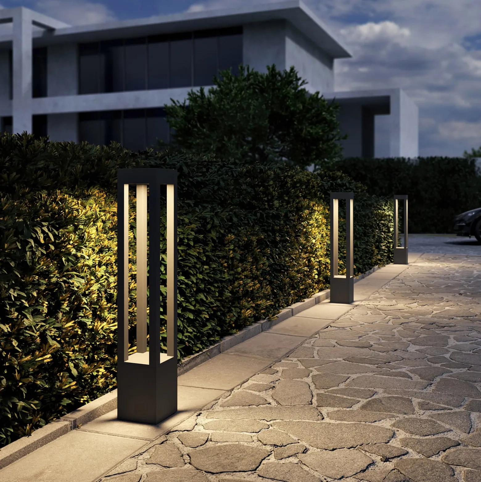 Arcchio LED-pylväsvalaisin Lienna, 90 cm, harmaa, metalli, IP65